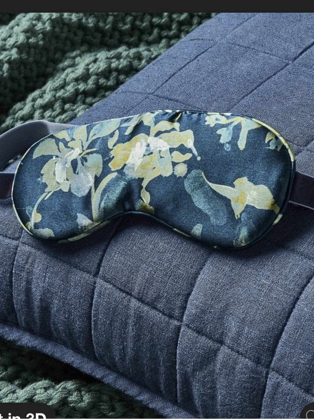 Casaluna Silk Eye Mask in Blurred Foral